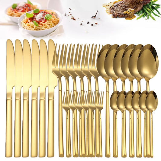 30-Piece Gold Tableware Set