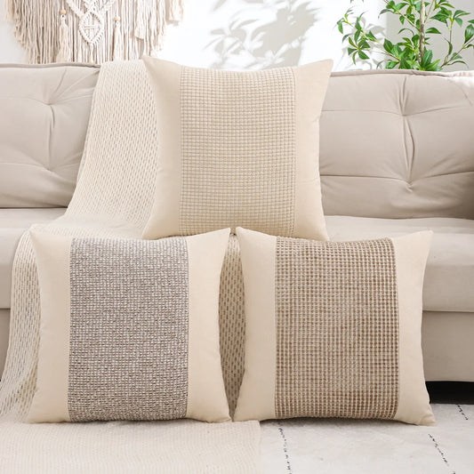 Canvas Jacquard Throw Pillow Cover