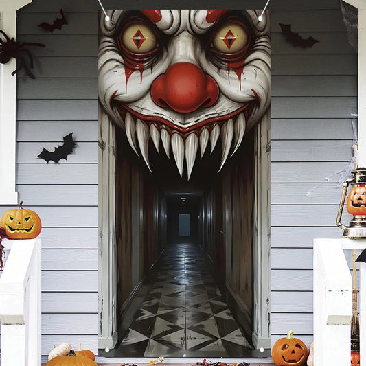 Halloween Witch & Zombie Door Cover